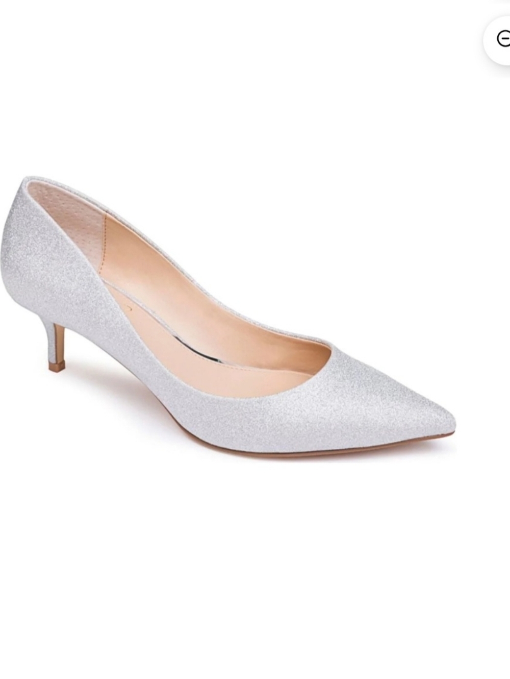 JEWEL BADGLEY MISCHKA Womens  Glitter Royalty Pointed Toe Kitten Heel Slip On